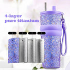 Titanium Crystal Gradient Car Tumbler with Straw 710 ml/24.01 fl oz