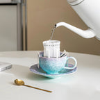 Crystalline Glaze Ceramic Coffee Cup with Kiln-Transmutation Effects 200 ml/6.76 fl oz
