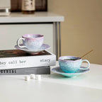 Crystalline Glaze Ceramic Coffee Cup with Kiln-Transmutation Effects 200 ml/6.76 fl oz
