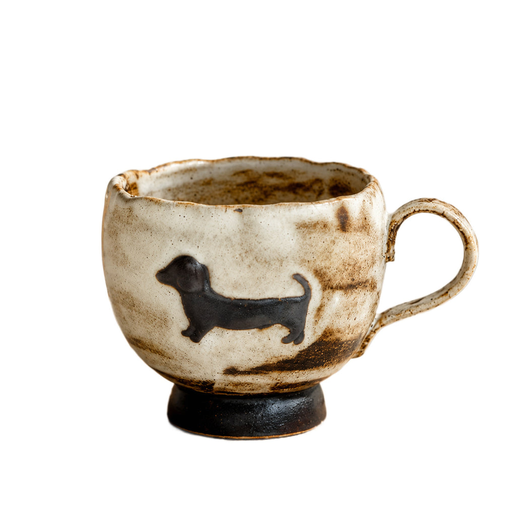 Hand-Painted Stoneware Dachshund Ceramic Mug 250 ml/8.45 fl oz