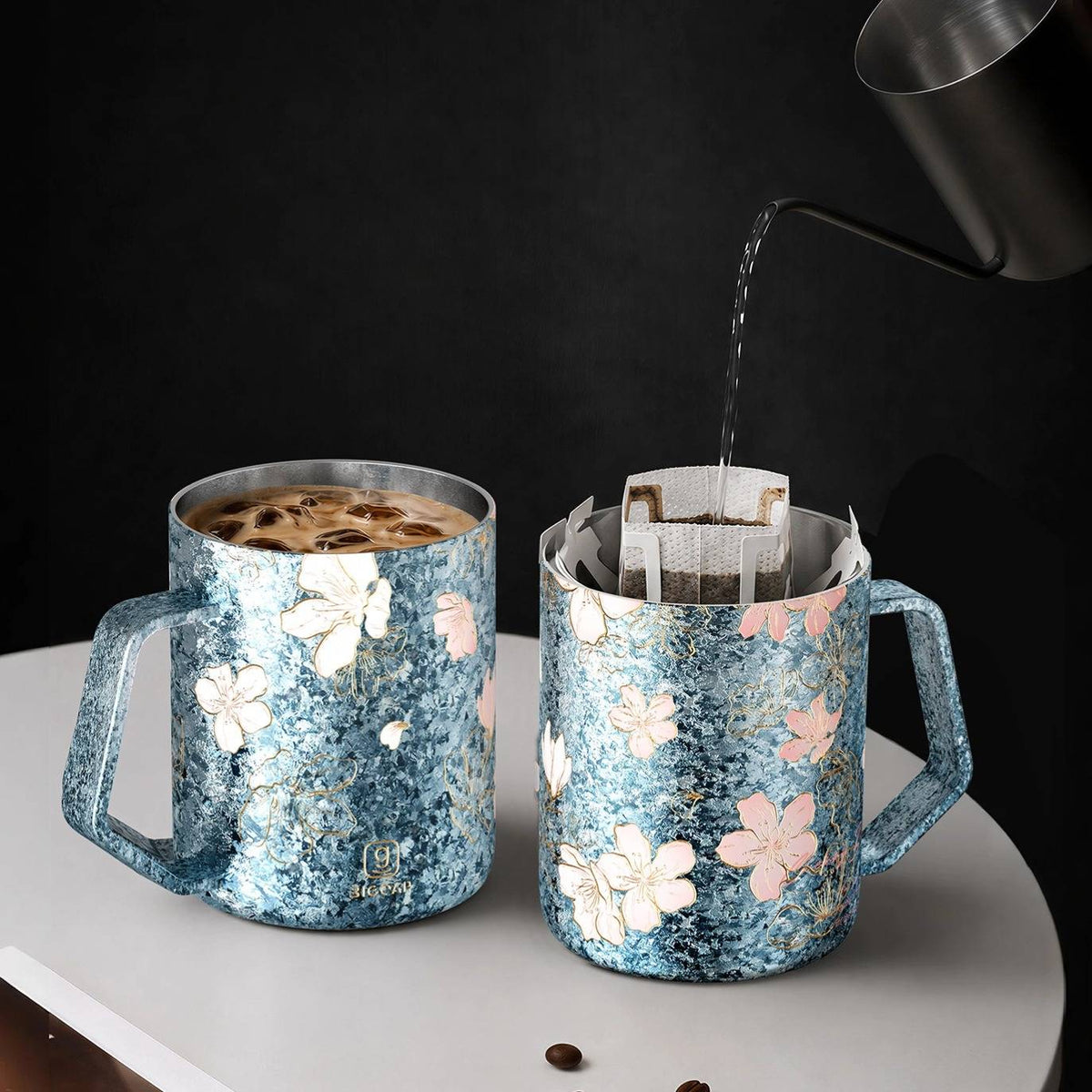Sakura Frost Titanium Mug Double-Walled Insulated– 430ml / 14.54 fl oz