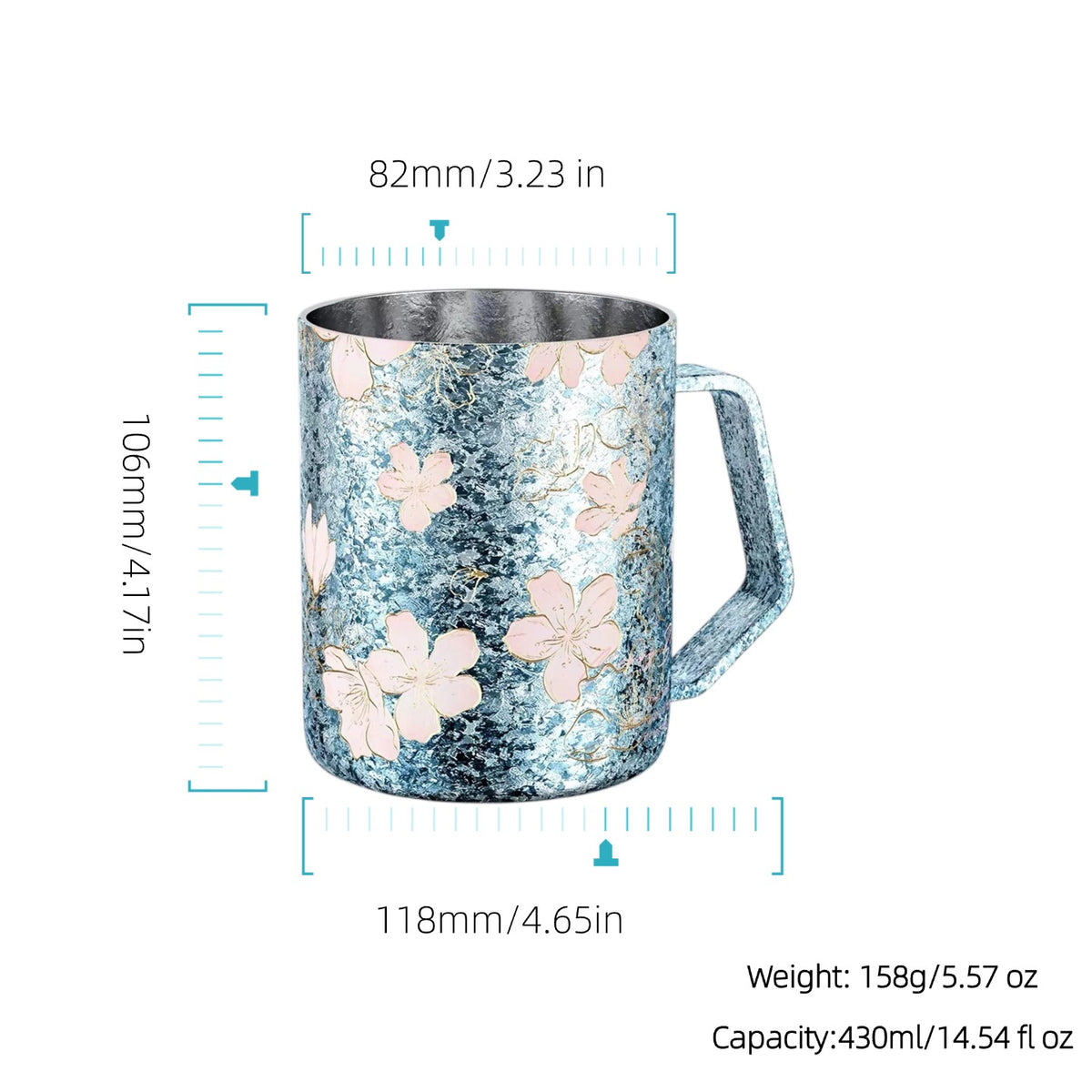 Sakura Frost Titanium Mug Double-Walled Insulated– 430ml / 14.54 fl oz