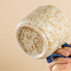 Wabi-sabi style ceramic coffee cup and saucer set