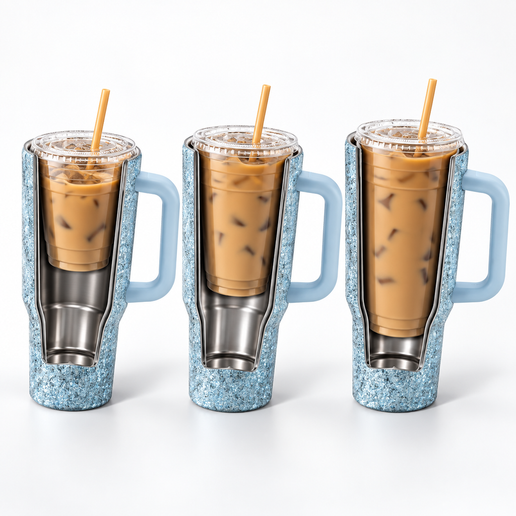 Pure Titanium Crystal-Texture Car Tumbler 930 ml/31.45 fl oz