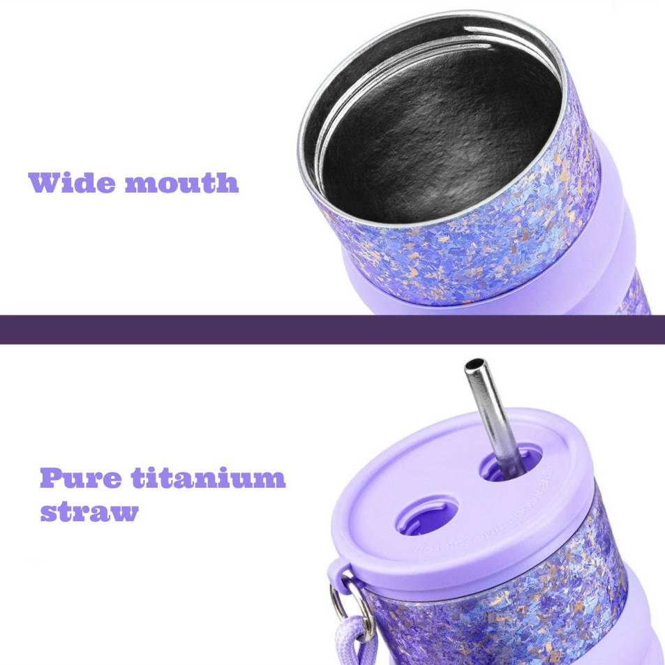 Titanium Crystal Gradient Car Tumbler with Straw 710 ml/24.01 fl oz
