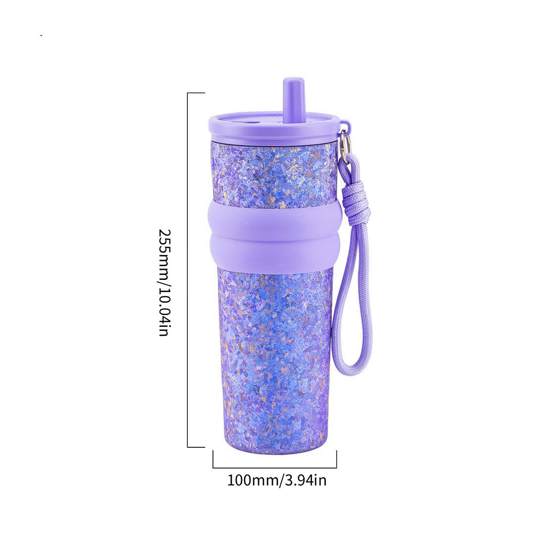Titanium Crystal Gradient Car Tumbler with Straw 710 ml/24.01 fl oz