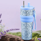 Titanium Crystal Gradient Car Tumbler with Straw 710 ml/24.01 fl oz