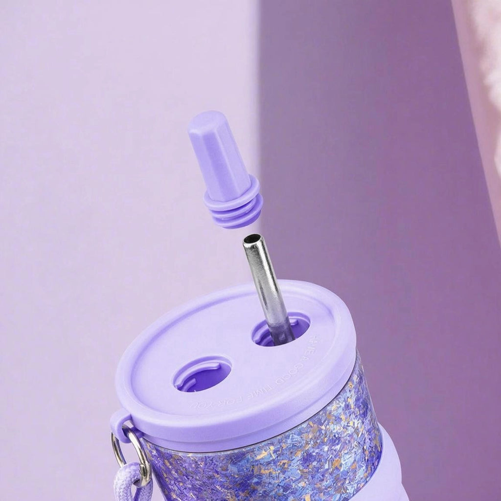 Titanium Crystal Gradient Car Tumbler with Straw 710 ml/24.01 fl oz