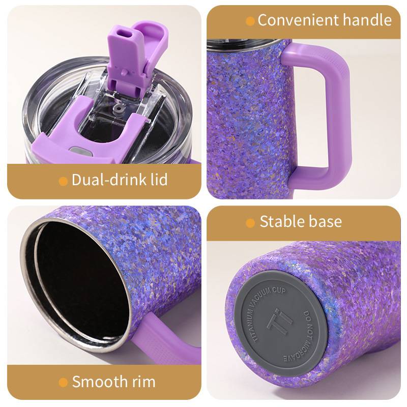 Pure Titanium Crystal-Texture Car Tumbler 930 ml/31.45 fl oz