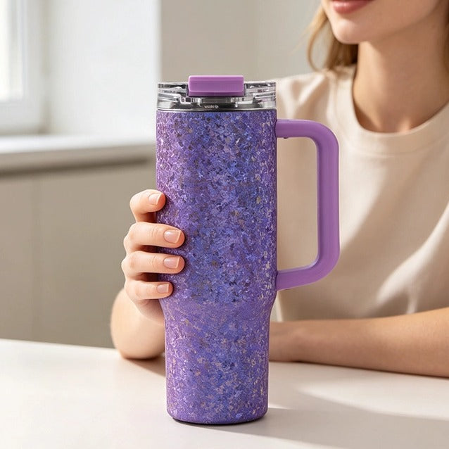Pure Titanium Crystal-Texture Car Tumbler 930 ml/31.45 fl oz