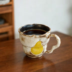 Vintage Pear Handmade Ceramic Coffee Cup and Saucer Set 250 ml/8.45 fl oz