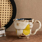 Vintage Pear Handmade Ceramic Coffee Cup and Saucer Set 250 ml/8.45 fl oz