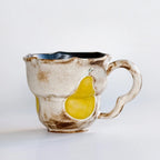 Vintage Pear Handmade Ceramic Coffee Cup and Saucer Set 250 ml/8.45 fl oz