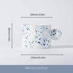 Klein Blue Polka-Dot Ceramic Mug and Saucer Set 400 ml/13.53 fl oz