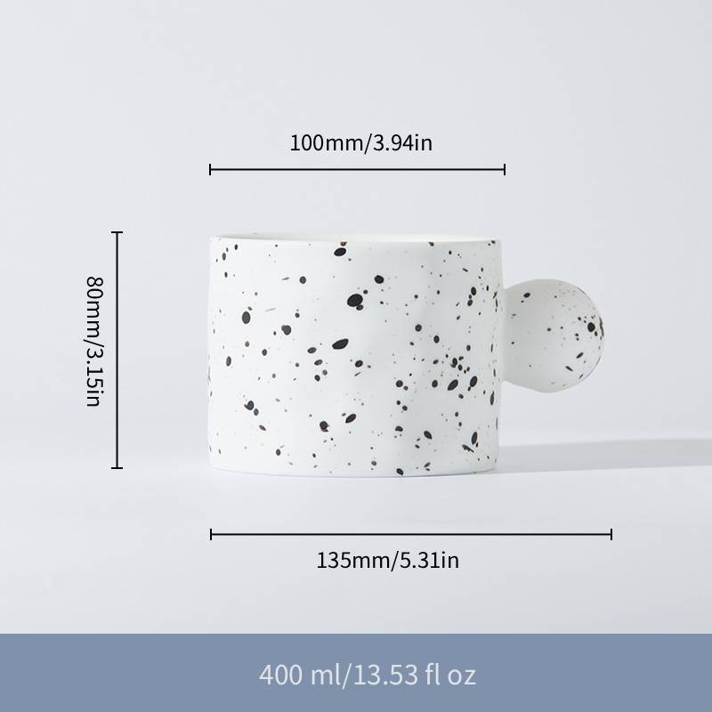 Klein Blue Polka-Dot Ceramic Mug and Saucer Set 400 ml/13.53 fl oz