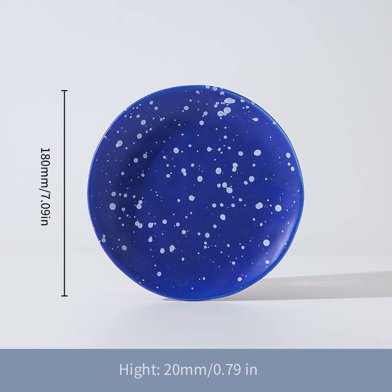 Klein Blue Polka-Dot Ceramic Mug and Saucer Set 400 ml/13.53 fl oz