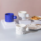 Klein Blue Polka-Dot Ceramic Mug and Saucer Set 400 ml/13.53 fl oz