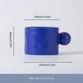 Klein Blue Polka-Dot Ceramic Mug and Saucer Set 400 ml/13.53 fl oz