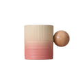 Ceramic Mug with a gradient-pattern wooden ball handle 200 ml/6.76 fl oz