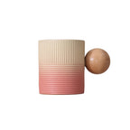 Ceramic Mug with a gradient-pattern wooden ball handle 200 ml/6.76 fl oz